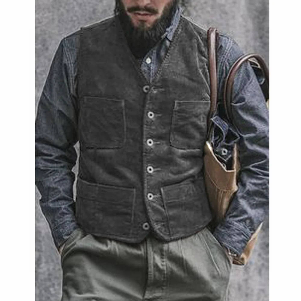 Men'S Gothic Formal Wear - Męska kamizelka ze sztruksu, garnitur, męska