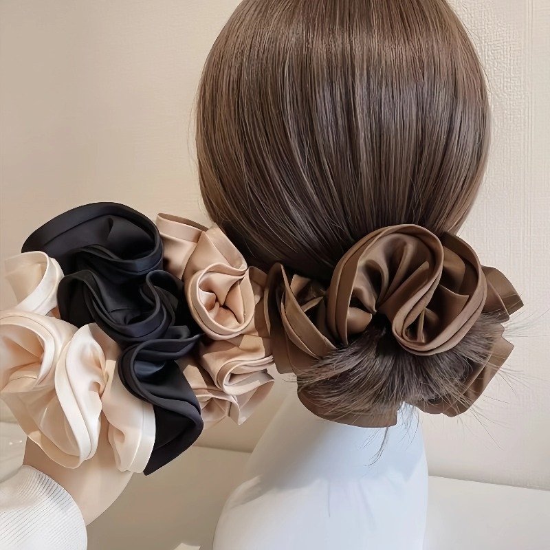 Satin Bow Tie - Koreańskie satynowe gumki do włosów z