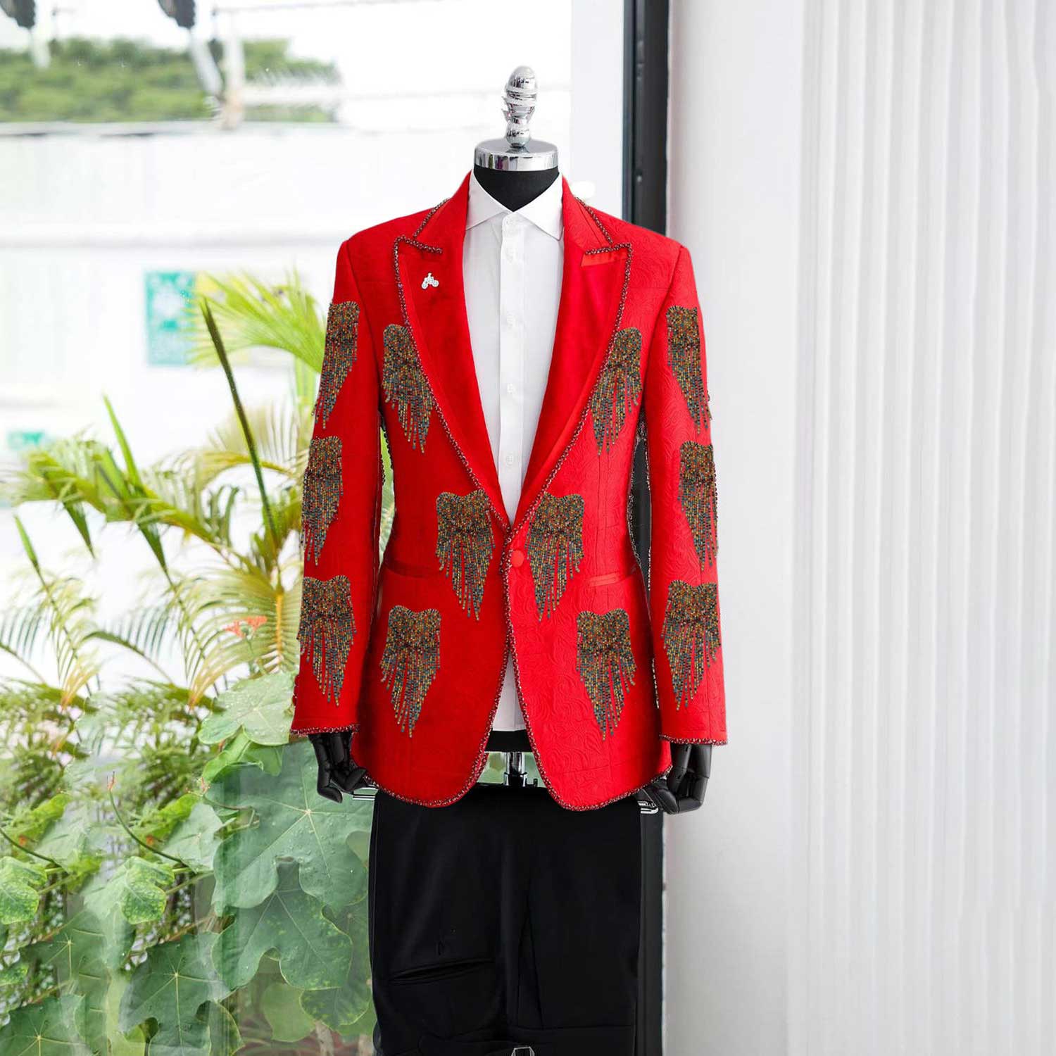 Men'S Formal Wear No Suit - Modny ślubny garnitur męski kryształowy garnitur