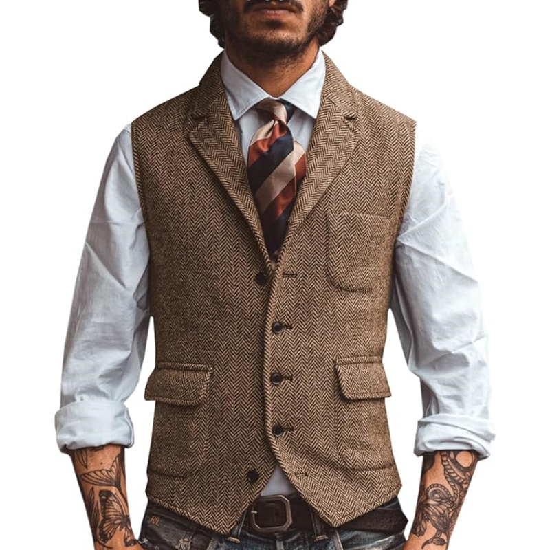 Formal Vest Waistcoat - Nowa męska kamizelka z dekoltem w