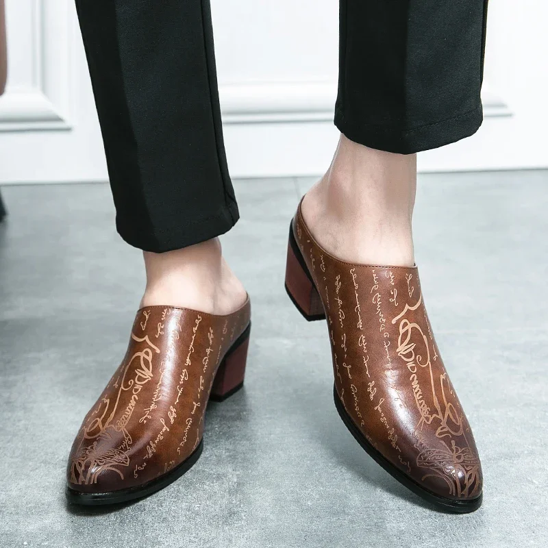 Men Formal Wear Shoes - Męskie mokasyny na obcasie 4 cm,
