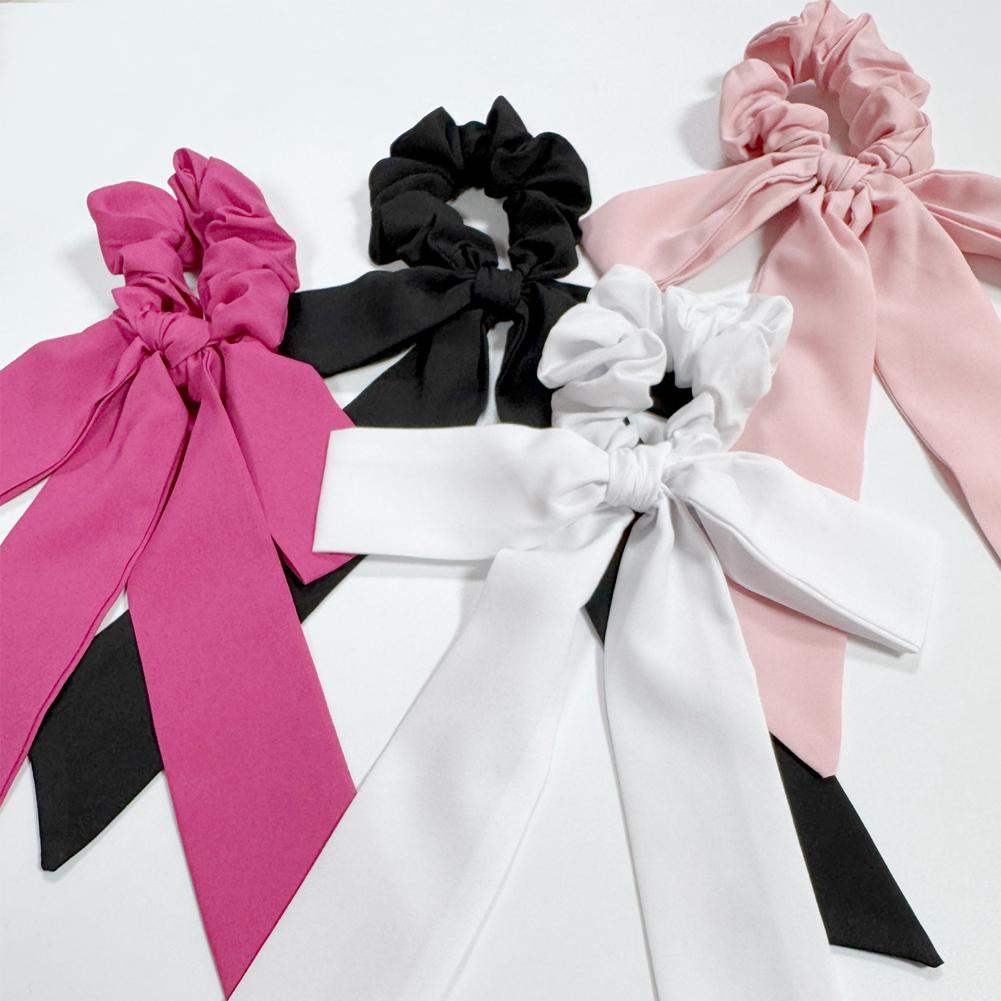 Satin Bow Tie - Gładka satynowa gumka do włosów z