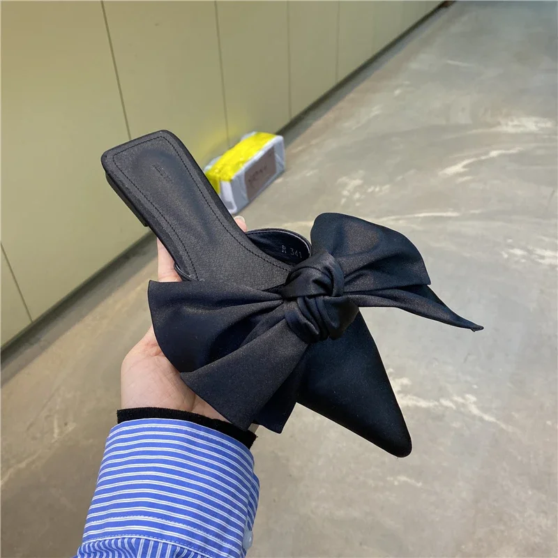 Damskie sandały z dużą kokardą – Satin Bow Tie recenzja i cena
