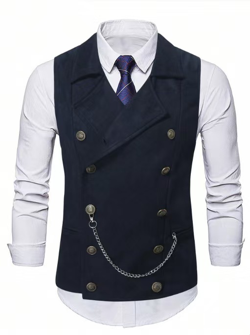 Męska kamizelka dwurzędowa z ł – Formal Vest Waistcoat recenzja i cena