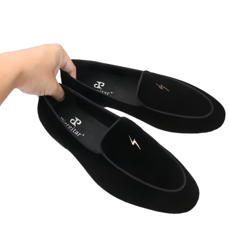 Czarne welurowe męskie mokasyn – Men'S Formal Wear Slippers recenzja i cena