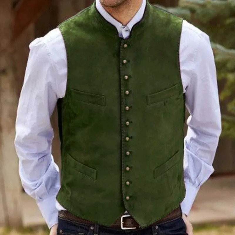 Męska kamizelka kawowa zamszow – Formal Vest Waistcoat recenzja i cena