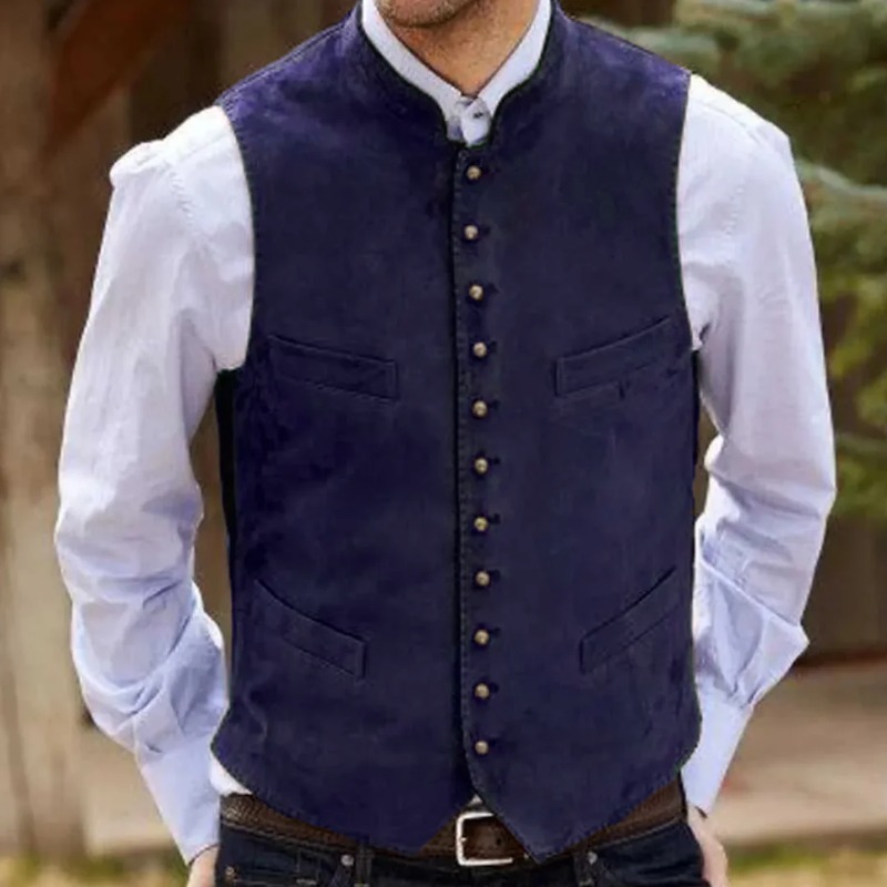 Męska kamizelka kawowa zamszow – Formal Vest Waistcoat recenzja i cena