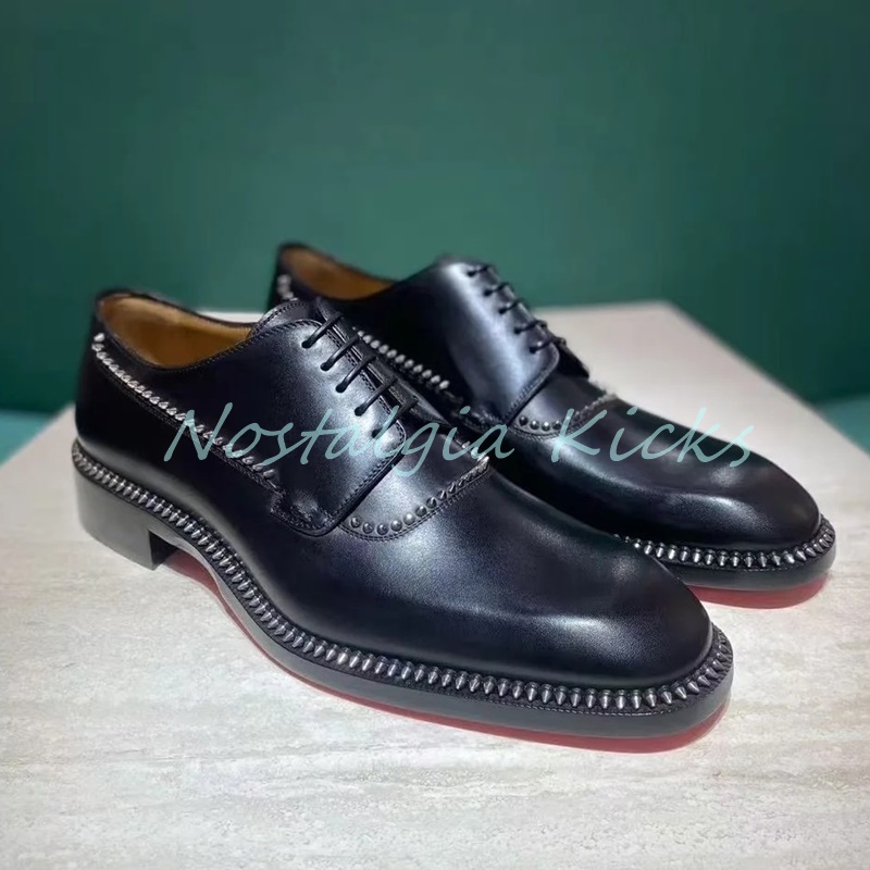 Czarne, skórzane oksfordy w st – Men'S Gothic Formal Wear recenzja i cena
