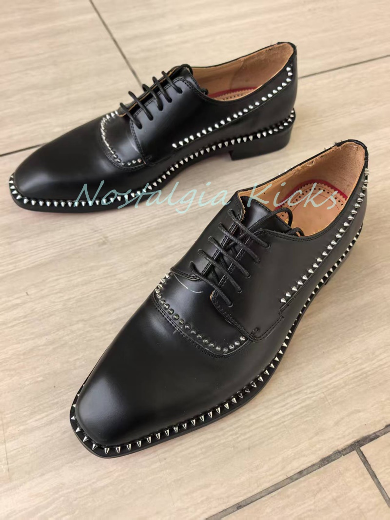 Czarne, skórzane oksfordy w st – Men'S Gothic Formal Wear recenzja i cena