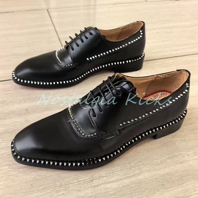 Czarne, skórzane oksfordy w st – Men'S Gothic Formal Wear recenzja i cena