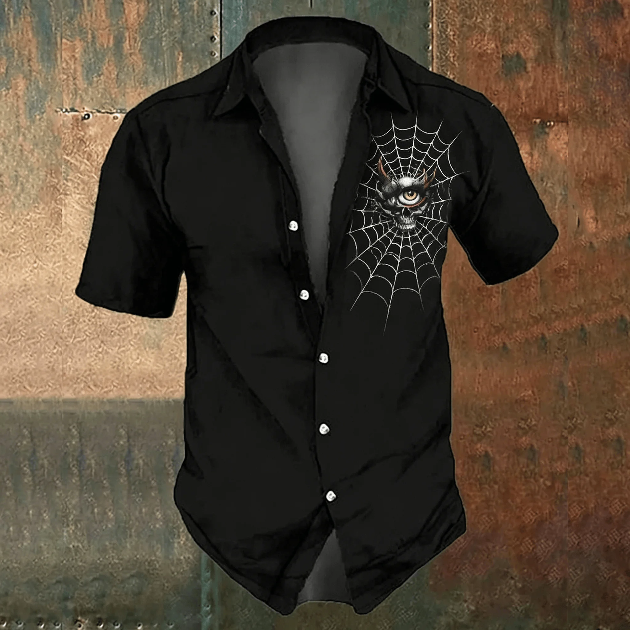 Męska czarna koszula casual z  – Men'S Gothic Formal Wear recenzja i cena