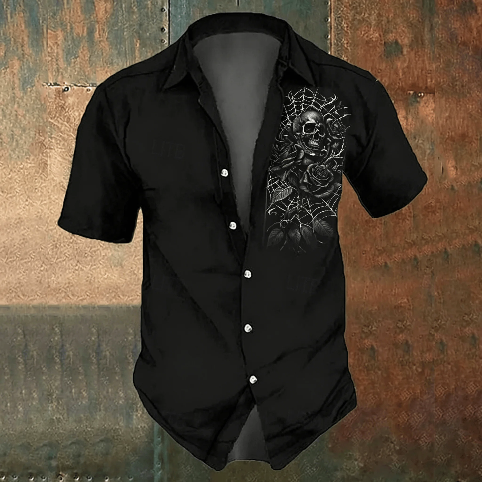 Męska czarna koszula casual z  – Men'S Gothic Formal Wear recenzja i cena