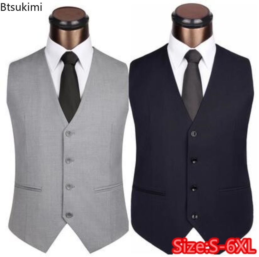 S-6XL Plus Size Męska koreańsk – Formal Vest Waistcoat recenzja i cena