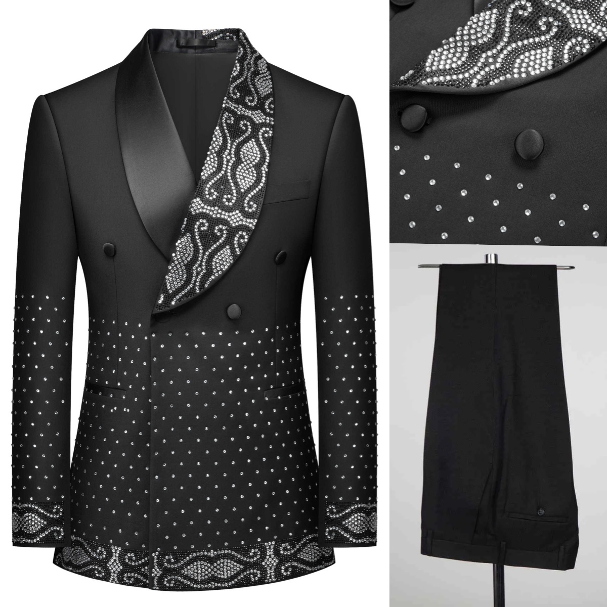 Męski garnitur z kryształami,  – Men'S Formal Wear No Suit recenzja i cena