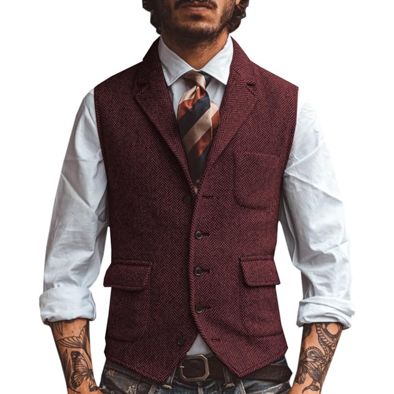 Nowa męska kamizelka z dekolte – Formal Vest Waistcoat recenzja i cena