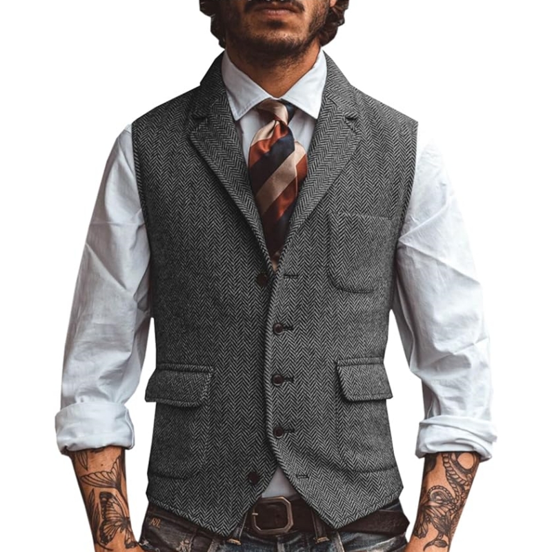 Nowa męska kamizelka z dekolte – Formal Vest Waistcoat recenzja i cena