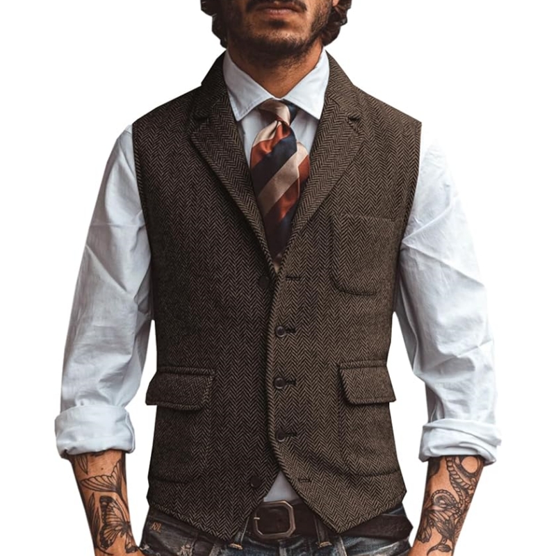 Nowa męska kamizelka z dekolte – Formal Vest Waistcoat recenzja i cena