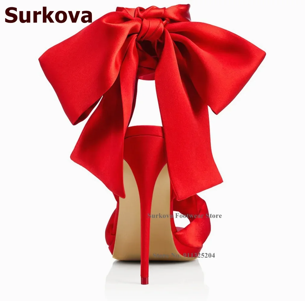 Surkova Hot Red Satin Fabric B – Satin Bow Tie recenzja i cena